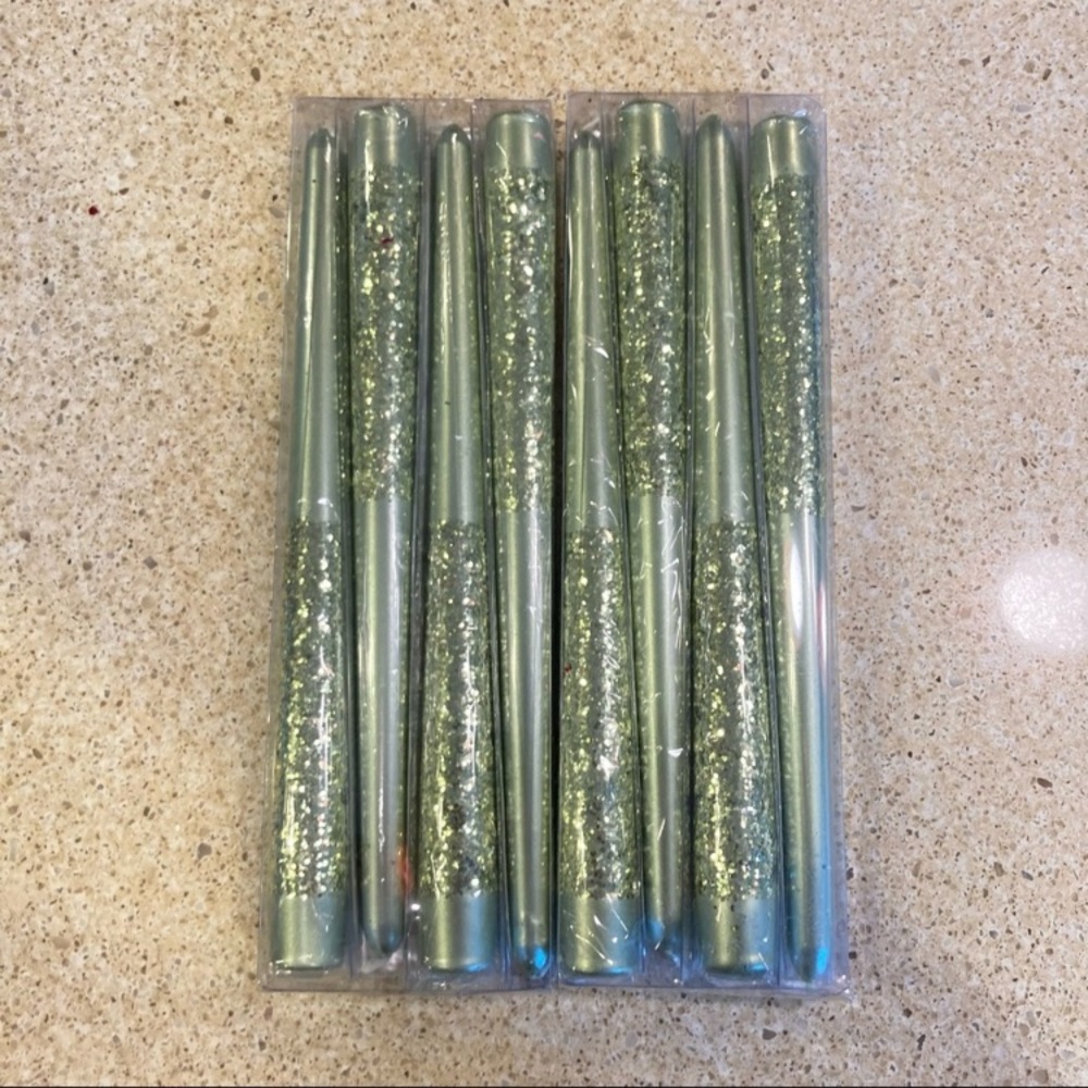 Taper 10” Candles Green Glitter Sticks Holiday Christmas 8 Qty New